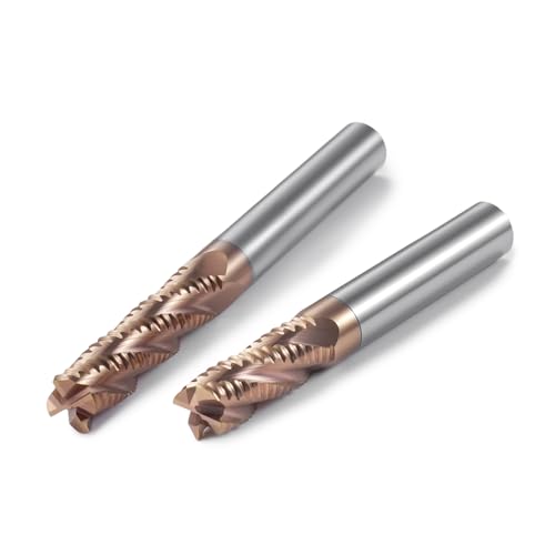 Image of Carbide Roughing End Mills - 4 Flute TISIN Coated,for Milling Alloy Steels, Hardened Steel,Metal.1 Pcs D6x50mm