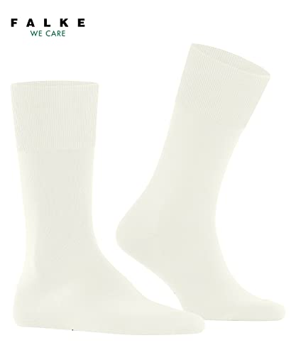Image of FALKE Men's ClimaWool Socks, Temperature Regulating, Sustainable Lyocell Merino, Ultralight, Trendy Work or Casual, White (Off-White 2040), 8-9, 1 Pair