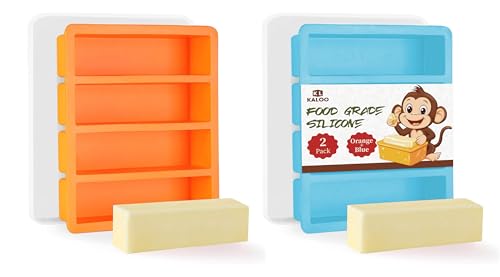 2PCS Silicone Butter Mold Tray with Lid, Kaloo Non-Stick Butter Maker Fits Standard Butter Size...