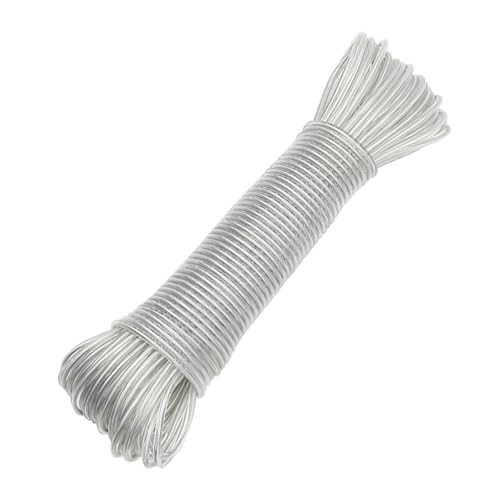 YIKAOMAI Corde à Linge de 30 m avec Noyau en Acier pour l'extérieur, Charge Lourde, Extra Forte avec Une capacité de Charge de 120 kg, antirouille et...