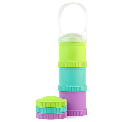 Re-Play Made in USA Stackable Food & Snack Storage Containers | 3 Storage Lids and 1 Travel Lid | Made with Eco Friendly Heavyweight Recycled Milk Jugs| Virtually Indestructible| Aqua,Purple,Lime