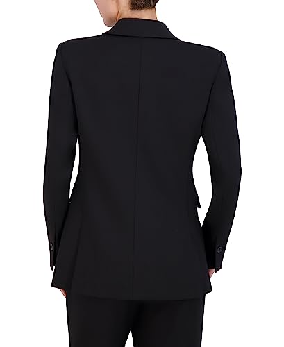 BCBGMAXAZRIA Women's V Neck Long Sleeve Straight Fit Blazer with Front Button Closure, Black3