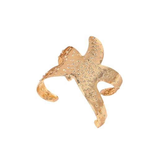 Blue Drop Arm Cuff for Women Starfish Shell Bracelet Gold Plated Cuff Bangle Adjustable Arm Cuff Jewelry Holiday Summer Beach Accessories