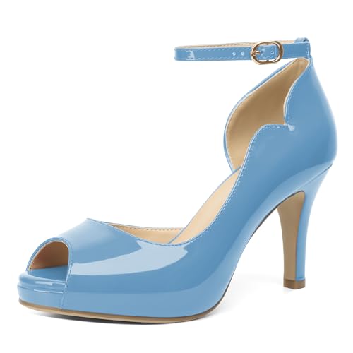 Image of AUMOTED High Heels Pumps Platforms Shoes for Party Daily 3.4 inch Dressy Pumps