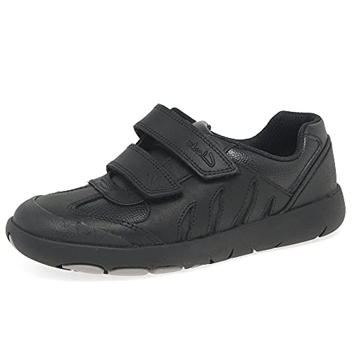 Clarks - Rex Stride K, Kinder Unisex, Schwarz,