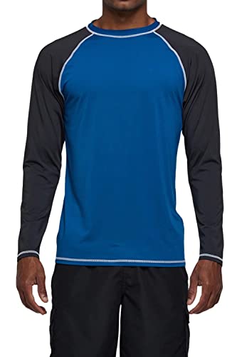 Men's Long Sleeve Swim Shirts Rashguard UPF 50+ UV Sun Protection Shirt Athletic Workout Running Hiking T-Shirt Swimwear