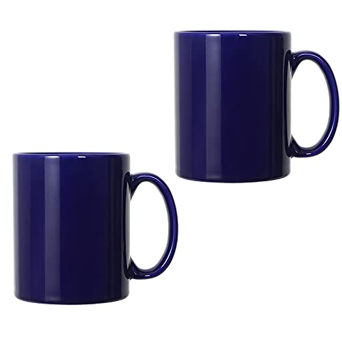 Extra Large Coffee Mugs, 22 OZ Coffee Mug Set of 2, Smooth Ceramic Boss Cups, Big Capacity and Large Handle, for Dad Men, Blue