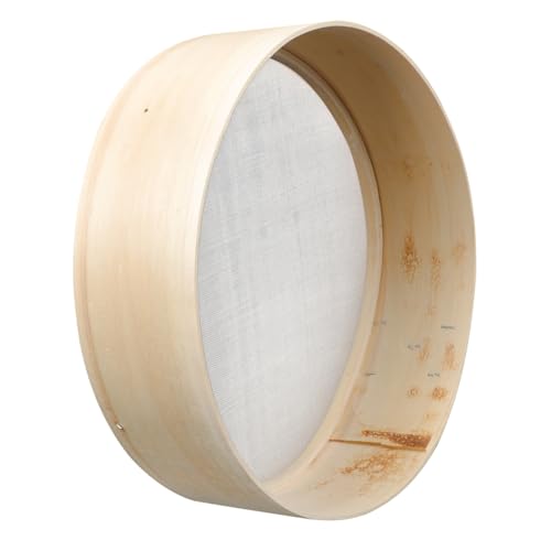 Ciieeo Shape Flour Sifter Handheld Wooden Sieve for Kitchen Baking Fine Mesh Strainer Easy to Clean Flour Straining Tool for Delicate Flour Texture