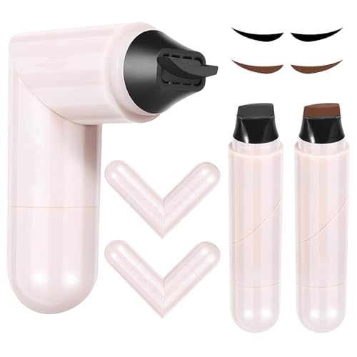 2 Piezas Sello de Delineador de Ojos, Eye Liner Stamp, Eyeliner Stamp de Ojos de Doble Cabeza, Impermeabilización de Larga Duración, Fácil de Retirar (Negro + marrón)