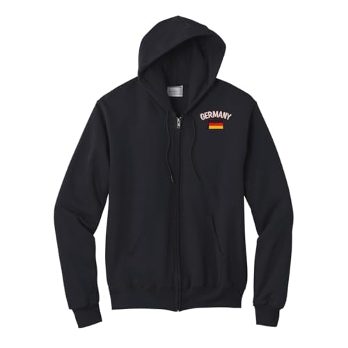 ZH Germany flag embroidered full zip hoodie jacket