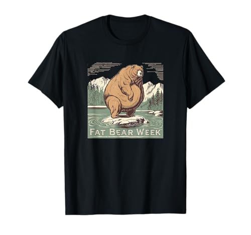 Vintage Retro Fat Bear Week Funny Bear Lover T-Shirt
