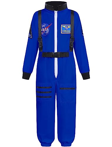 Aoiviss Astronaut Costume for Kids, Space Costume Space Suit for Boys Girls NASA Astronaut Cosplay Role Play Dress Up