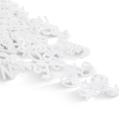 C CRYSTAL LEMON 394-Piece Letter Board Letters – 3/4-Inch White Letters, Numbers & Symbols – Felt Board Accessories for Changeable Message Boards
