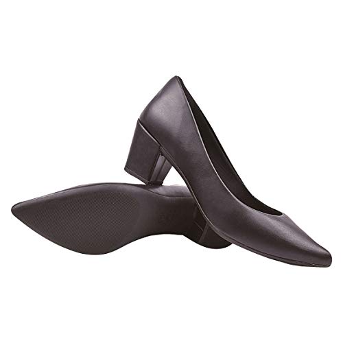 Sapatilha Feminina Scarpin Preto Fosco Bico Fino Eleganteria Tamanho:37;Cor:Preto Fosco