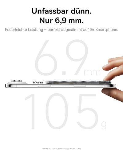 Baseus Picogo Air AM71 0.69cm Ultra Slim 5000mAh Magsafe Powerbank, CCC Zertifizierung Magnetische tragbares Ladegerät mit USB-C… – Ansicht 2