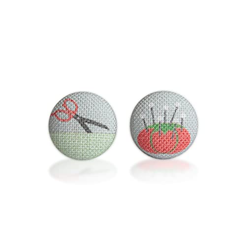 Sewing Fabric Button Earrings