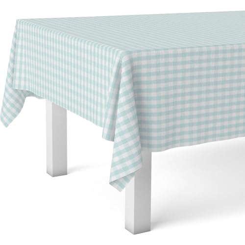 ECOMMERC3 | Mantel Hule Mesa Rectangular Tamaño 100x140 cm - Estilo, Durabilidad y Fácil Limpieza para tu Mesa - Mantel Hule Antimanchas e Impermeable - Vichy Turquesa