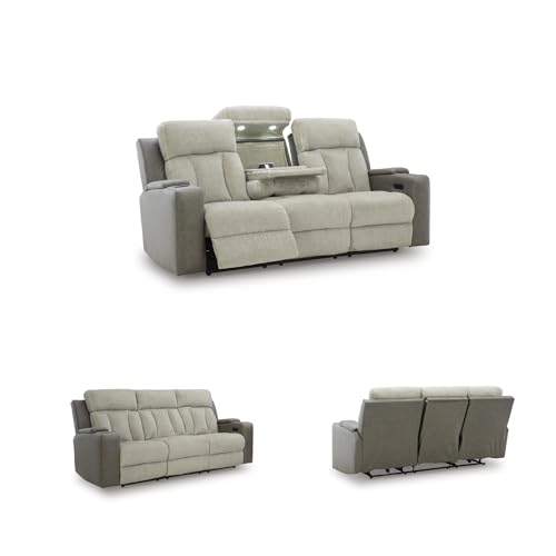Image of Signature Design by Ashley Power Reclining Sofa with Heat and Massage