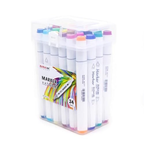 Image of Chrome 24 Colors Twin Head Art Markers for Manga and Impression Sketch (Set of 24)