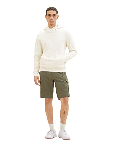 TOM TAILOR Herren Bermuda Shorts 1035043, 31268 - Olive Diamond Structure, 28 – Ansicht 3
