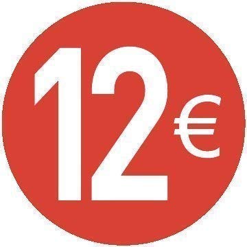 200-20mm Euro Price Stickers - 20 Different Prices to Choose from (12 Euro Red)
