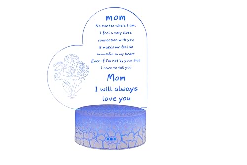 Image of Rarasy Gifts from Daughters and sons to Mothers, Thanksgiving, Birthday Gifts, Mother's Day Gifts to Mothers, 3D Night Lights for Room Decoration