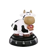 BUTLERS Time Bandits Eieruhr Kuh - Timer bis 60 min - schwarz-weiß - Küchentimer - 9 cm - Ø 7,6 cm