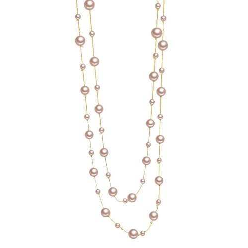 Collier Perles Femme Longue Chaîne Imitation Perle Multistrates Bijou Élégant Vintage Pour Pull Mariage Ou Soirée Collier Ras De Cou à Perle Chic Pour...