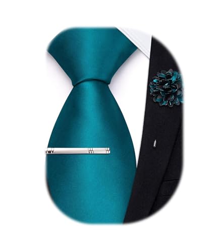 Image of Hi-Tie Men's Extra Long Solid Satin Tie Set 63 Inch /70 Inch Formal Necktie
