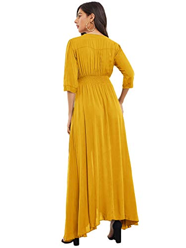 Image of Milumia Summer Flowy Long Maxi Dress Button Up Split Floral Print Boho Dresses for Women 2024