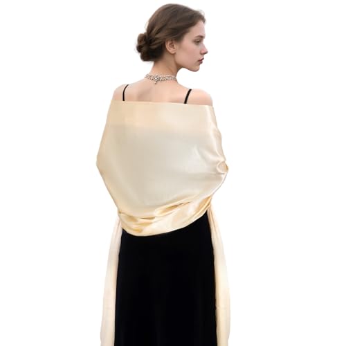 Women's Pashmina Shawls and Wraps for Evening Dresses Satin Shawl...