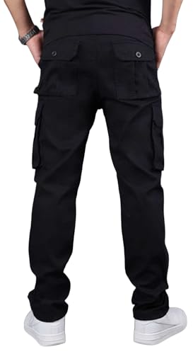 HUNGSON Mens Casual Hiking Pants - Cotton Drawstring Fashion Cargo Pants Hiking Outdoor Pocket Working Pants4