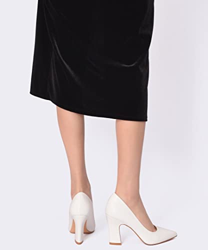 HHTCAL Closed Pointed Toe Chunky Block Heel Pumps High Heels for Women Sexy Elegant Formal Work Office Ladies Dress Shoes2