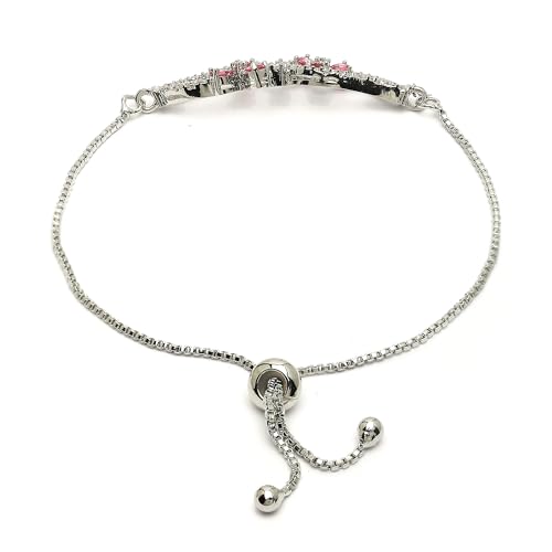 Image of ZENEME Rhodium-Plated Silver-toned Cuff Bracelet for Women & Girls Swirl Cuff Bangle with Crystal Stone Detailing Jewellery Bracelets for Womens