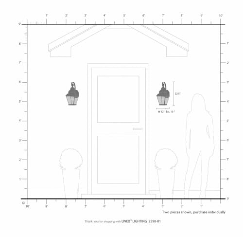 Image of Livex Lighting 2590-91 Transitional One Light Outdoor Wall Lantern from Exeter Collection in Pwt, Nckl, B /S, Slvr. Finish, Brushed Nickel