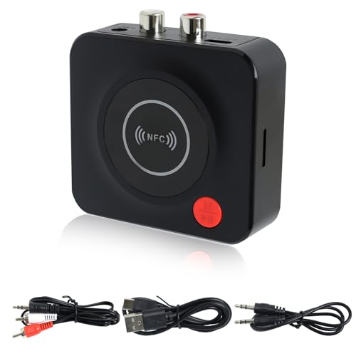 Bluetooth 5.3 Adapter Stereoanlage, HiFi-Verstärker, Bluetooth HiFi-Empfänger, Bluetooth-Audio-Adapter, HD-Audio und niedrige Latenz, mit RCA/AUX Klinke 3,5 mm für Autoradio Home Stereoanlage