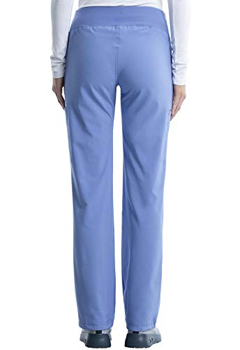 Cherokee Scrubs for Women Mid Rise Straight Leg Scrub Pants For Women Pull-on Bottoms with 6 Pockets & 360° Stretch - CK002