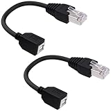 CybNemo USB 2.0 B to RJ45 Adapter Connector Cable USB Type B Female Jack to RJ45 Ethernet Male Printer Extension Cable for Scanner HDD-15cm，2PCS