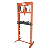 Hydraulic Press 12 Ton Hydraulic Shop Press H-Frame Garage Floor Adjustable Shop Press with 2 Plates Adjustable Working Table Height, Orange