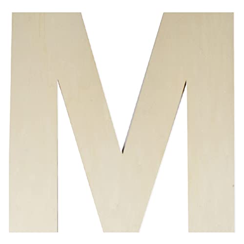 Wooden Letters 12 Inch Big Wooden Letter M Shapes Cutouts Blank Unfinished Large Wood Alphabet Letters for DIY Crafts Wall Decor Painting Wedding Birthday Party Decoration Room Home Decorations