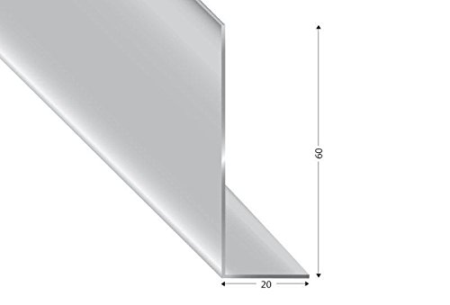 Preisvergleich Produktbild Alu-Winkel ungleischenklig, silber eloxiert, 60x20x2mm, 200cm
