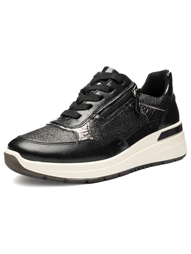 Ara Garda - Sneaker da Donna, Colore Nero, in Acciaio, Taglia 39 EU, Acciaio Nero, 39 EU Larga