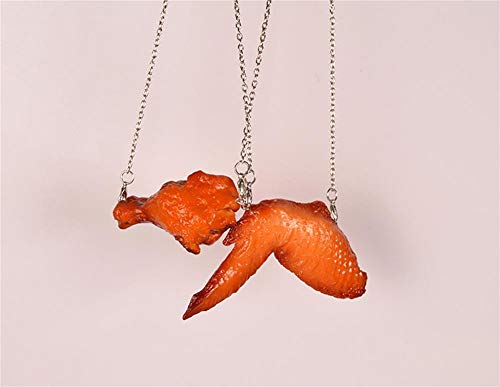 Hanmade Simulation Fried Chickens Pendant Necklace Funny Creative Resin Simulation Food Chicken Legs Wings Link Chain Necklace for Women Men Girls Boys Jewelry3