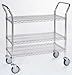 Tarrison UC18363C Chrome 3-Shelf Unit Utility Cart, 36" Length x 38" Height x 18" Depth