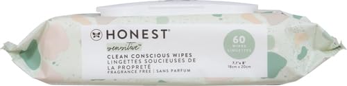 Image of The Honest Company Hypoallergenic Multi-Use Baby Wipes for Sensitive Skin, Geo Mood, 60 Count (Pack of 12)