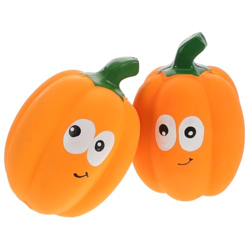 Balacoo 2 Pcs Halloween Dog Toys: Latex Pumpkin Toys for Small Medium Dogs - Squeaky Pumpkin for Pet Interactive Play, Grinding Teeth