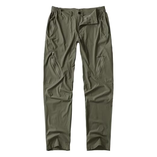 Postropaky Mens Hiking Quick Dry Lightweight Waterproof Fishing Pants Outdoor Travel Climbing Stretch Pants(Green36x30)