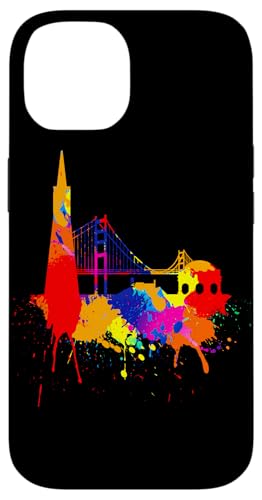 San Francisco Skyline �T���t�����V�X�R�E�X�J�C���C�� �J���t���ȐF�ʂ̊G��A�[�g �J���t�H���j�A �X�}�z�P�[�X iPhone 14 �p