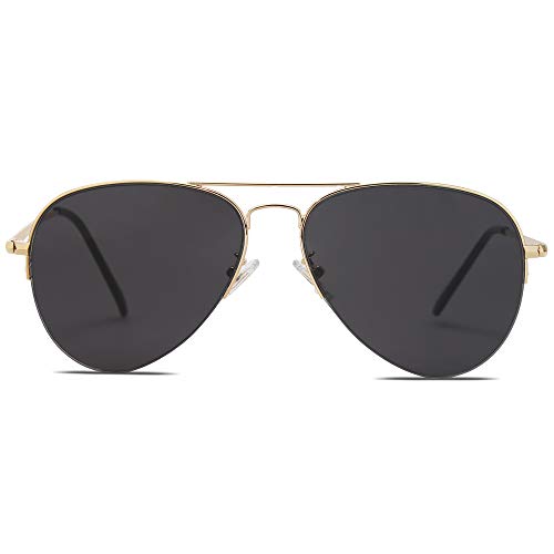 SOJOS Men's Women's Aviator Sunglasses, Classic Semi Metal Frame INSPIRATION SJ1106