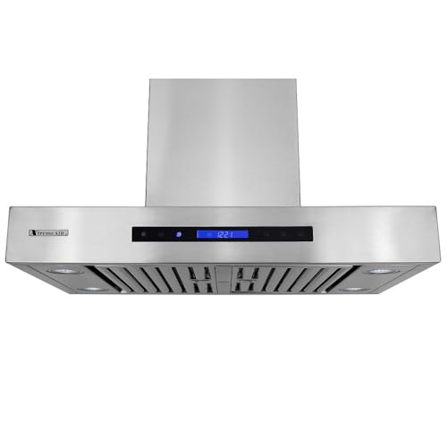 XtremeAir Pro-X Series PX06-I36, 36" Wide, Easy Clean swing-able baffle Filters, Stainless Steel, Island Mount Range Hood